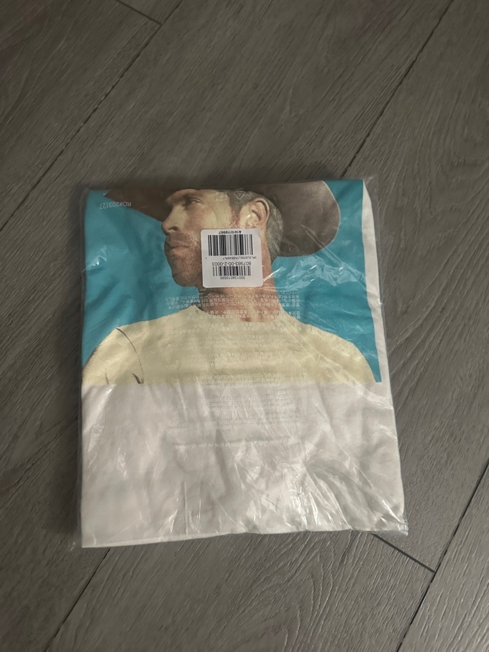 NWT Dustin Lynch Graphic Tee - Cream with Teal Print size Large - Picture 2 of 3